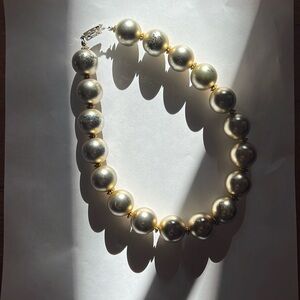 Gold colored ball choker necklace